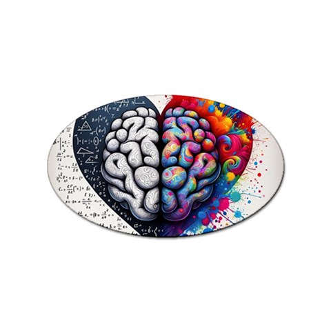 Brain Heart Math Sticker Oval (10 pack) from ArtsNow.com Front