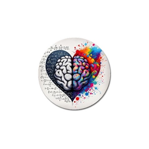 Brain Heart Math Golf Ball Marker from ArtsNow.com Front