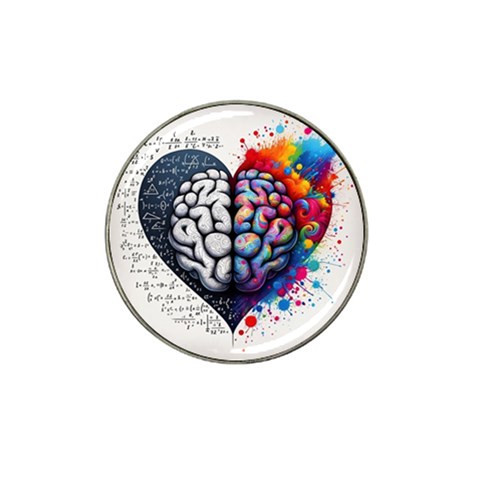 Brain Heart Math Hat Clip Ball Marker (10 pack) from ArtsNow.com Front