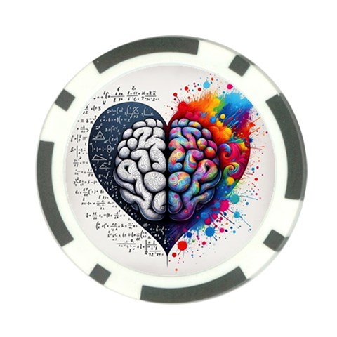 Brain Heart Math Poker Chip Card Guard (10 pack) from ArtsNow.com Front