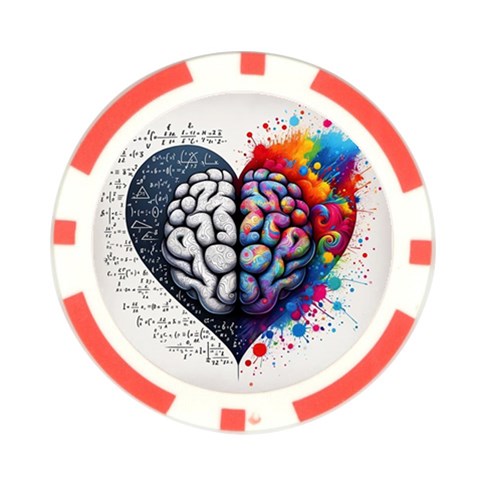 Brain Heart Math Poker Chip Card Guard (10 pack) from ArtsNow.com Front