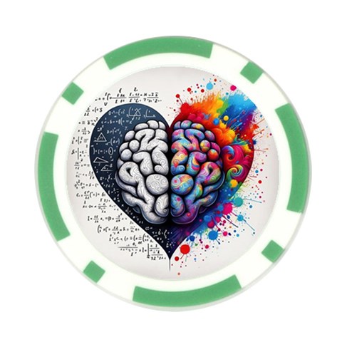 Brain Heart Math Poker Chip Card Guard (10 pack) from ArtsNow.com Front