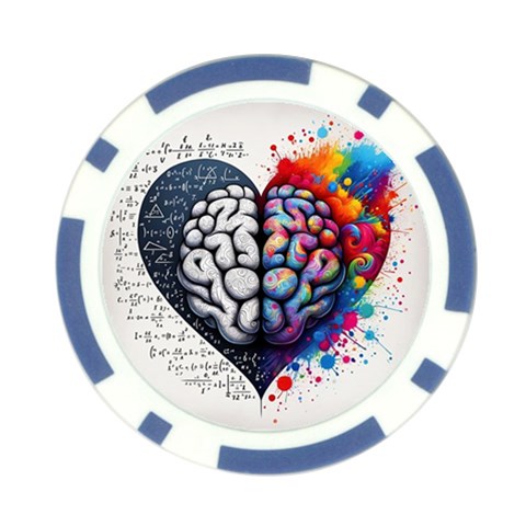 Brain Heart Math Poker Chip Card Guard (10 pack) from ArtsNow.com Front