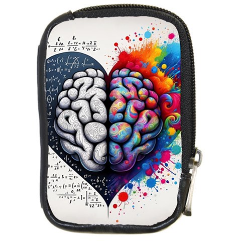 Brain Heart Math Compact Camera Leather Case from ArtsNow.com Front