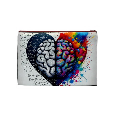 Brain Heart Math Cosmetic Bag (Medium) from ArtsNow.com Front