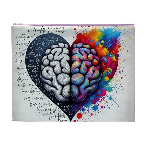 Brain Heart Math Cosmetic Bag (XL) from ArtsNow.com Front