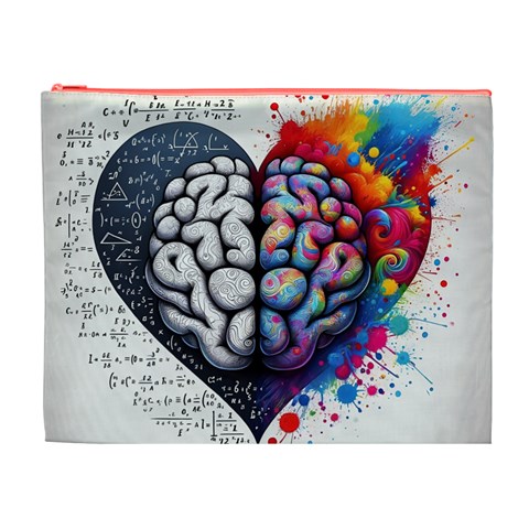 Brain Heart Math Cosmetic Bag (XL) from ArtsNow.com Front