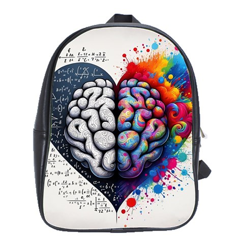 Brain Heart Math School Bag (Large) from ArtsNow.com Front