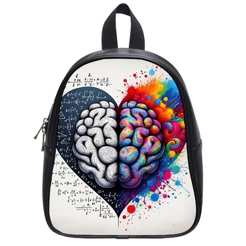 Brain Heart Math School Bag (Small) from ArtsNow.com Front