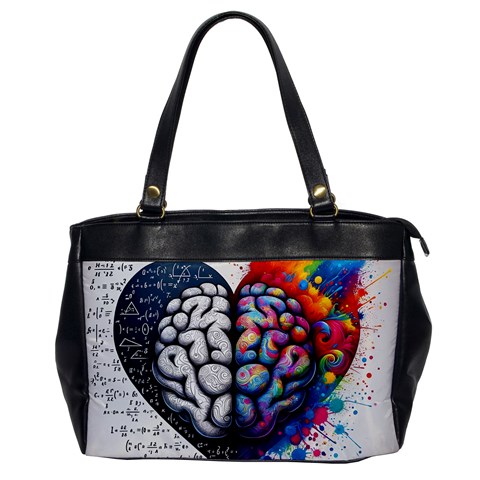 Brain Heart Math Oversize Office Handbag from ArtsNow.com Front