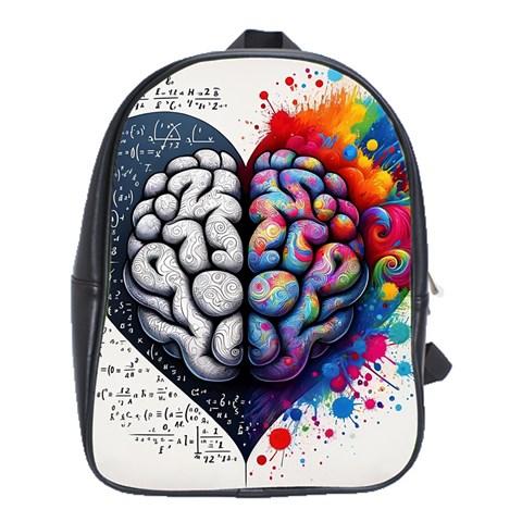 Brain Heart Math School Bag (XL) from ArtsNow.com Front