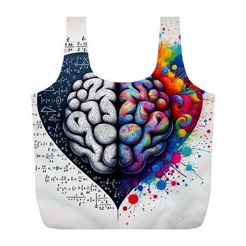 Brain Heart Math Full Print Recycle Bag (L) from ArtsNow.com Front