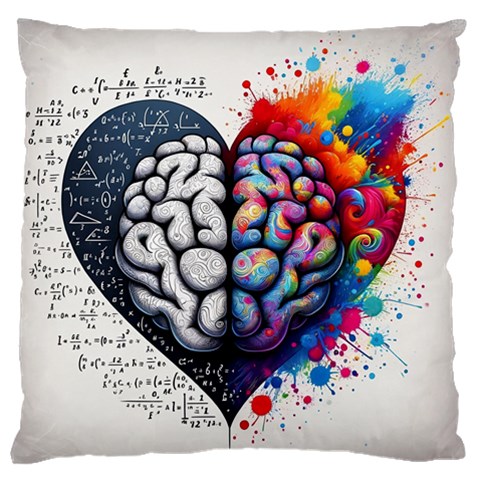 Brain Heart Math Large Premium Plush Fleece Cushion Case (One Side) from ArtsNow.com Front