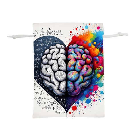 Brain Heart Math Lightweight Drawstring Pouch (M) from ArtsNow.com Back