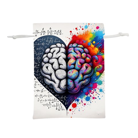 Brain Heart Math Lightweight Drawstring Pouch (L) from ArtsNow.com Front