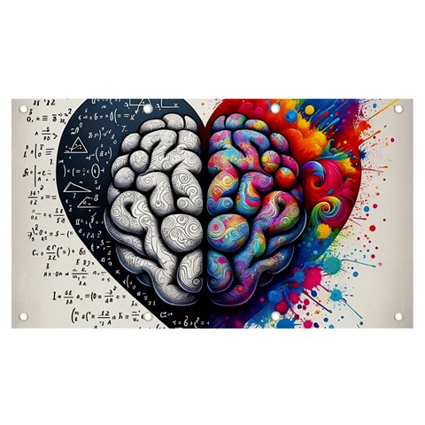 Brain Heart Math Banner and Sign 7  x 4  from ArtsNow.com Front