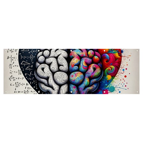 Brain Heart Math Banner and Sign 12  x 4  from ArtsNow.com Front