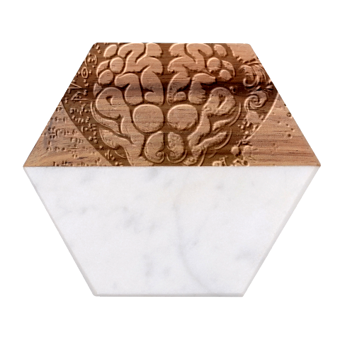 Brain Heart Math Marble Wood Coaster (Hexagon)  from ArtsNow.com Front