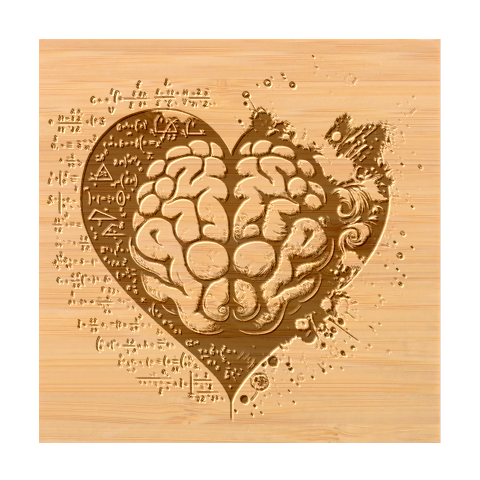 Brain Heart Math Bamboo Coaster Set from ArtsNow.com Coaster 1