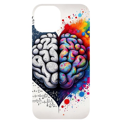 Brain Heart Math iPhone 14 Black UV Print Case from ArtsNow.com Front