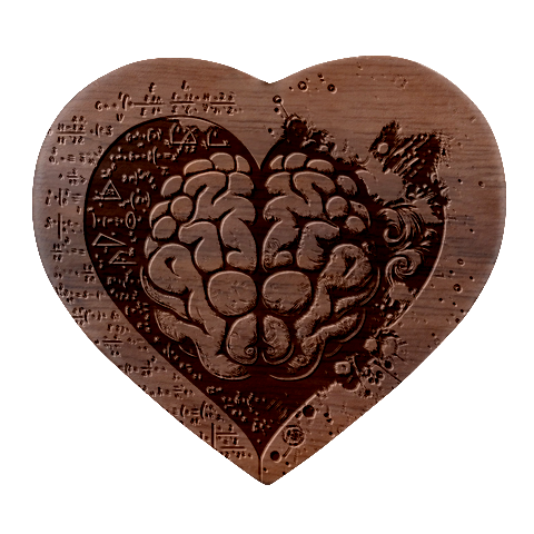 Brain Heart Math Heart Wood Jewelry Box from ArtsNow.com Front