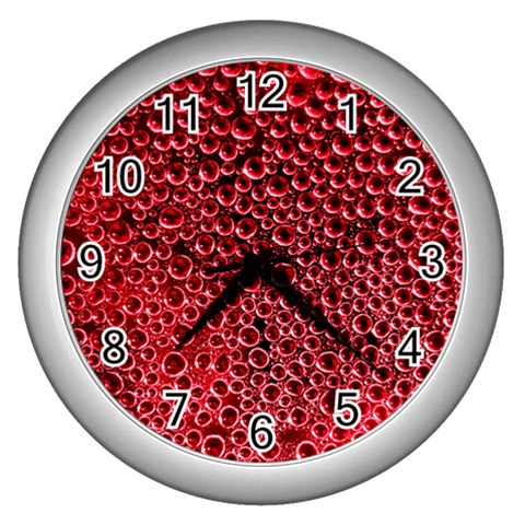 Drops Water Drops Trypophobia Wall Clock (Silver) from ArtsNow.com Front