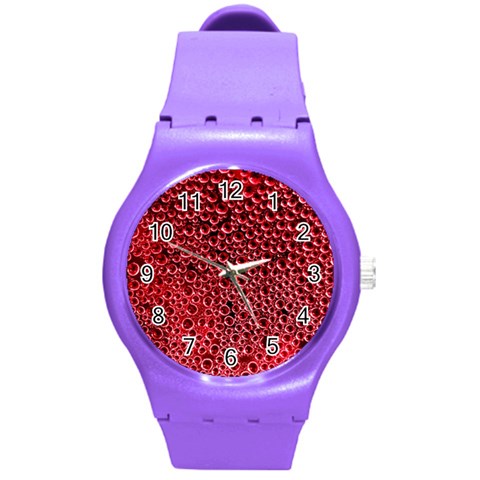 Drops Water Drops Trypophobia Round Plastic Sport Watch (M) from ArtsNow.com Front