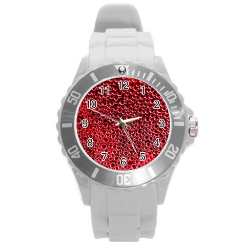 Drops Water Drops Trypophobia Round Plastic Sport Watch (L) from ArtsNow.com Front