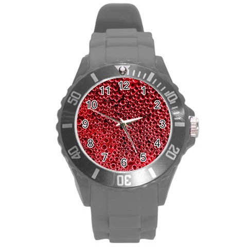 Drops Water Drops Trypophobia Round Plastic Sport Watch (L) from ArtsNow.com Front