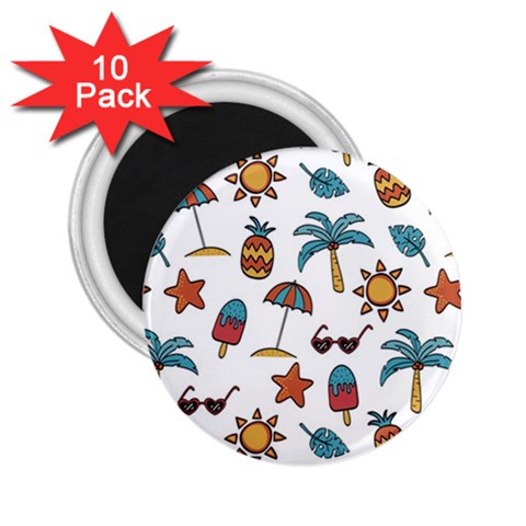 Summer Pineapple Fruit Tropical 2.25  Magnets (10 pack)  from ArtsNow.com Front