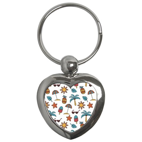 Summer Pineapple Fruit Tropical Key Chain (Heart) from ArtsNow.com Front