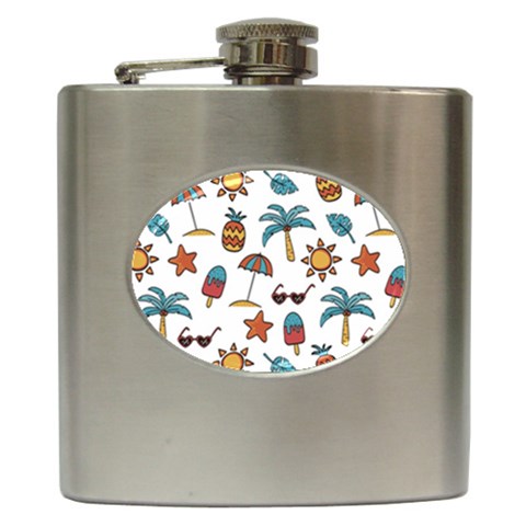 Summer Pineapple Fruit Tropical Hip Flask (6 oz) from ArtsNow.com Front