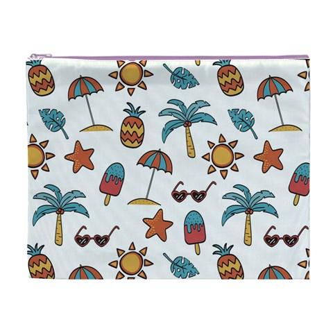 Summer Pineapple Fruit Tropical Cosmetic Bag (XL) from ArtsNow.com Front