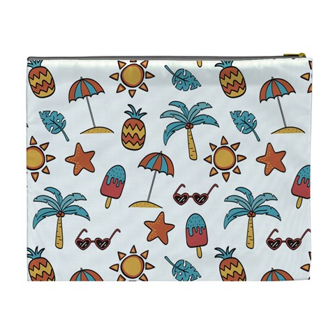 Summer Pineapple Fruit Tropical Cosmetic Bag (XL) from ArtsNow.com Back