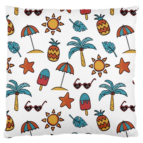 Summer Pineapple Fruit Tropical Large Cushion Case (Two Sides) from ArtsNow.com Back