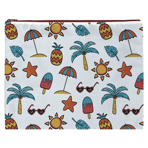 Summer Pineapple Fruit Tropical Cosmetic Bag (XXXL) from ArtsNow.com Front