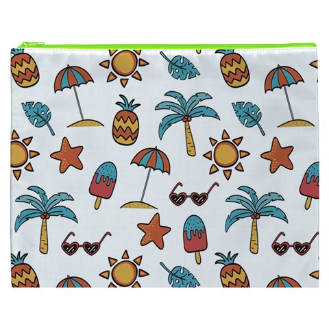 Summer Pineapple Fruit Tropical Cosmetic Bag (XXXL) from ArtsNow.com Front