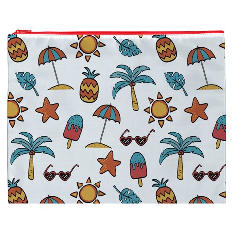 Summer Pineapple Fruit Tropical Cosmetic Bag (XXXL) from ArtsNow.com Front