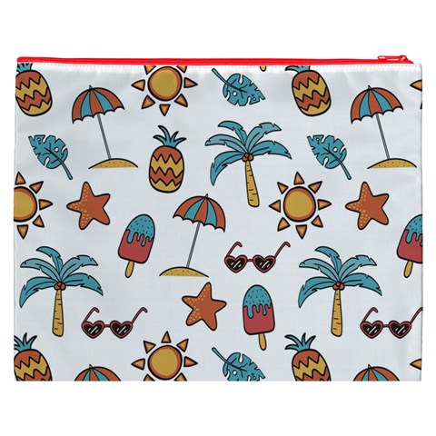 Summer Pineapple Fruit Tropical Cosmetic Bag (XXXL) from ArtsNow.com Back