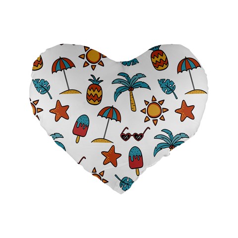 Summer Pineapple Fruit Tropical Standard 16  Premium Heart Shape Cushions from ArtsNow.com Front