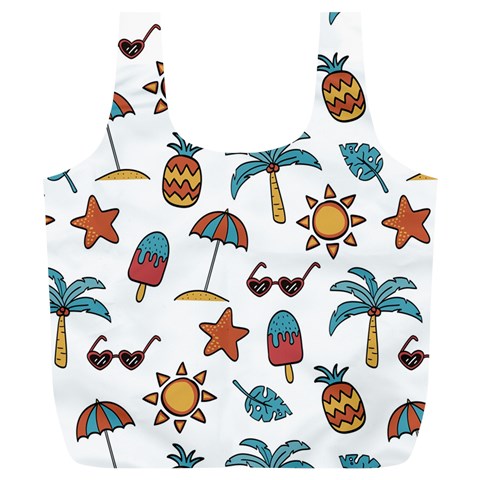 Summer Pineapple Fruit Tropical Full Print Recycle Bag (XL) from ArtsNow.com Back