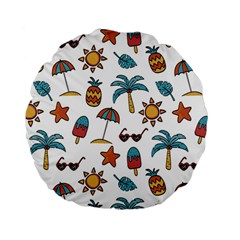 Summer Pineapple Fruit Tropical Standard 15  Premium Flano Round Cushions from ArtsNow.com Back