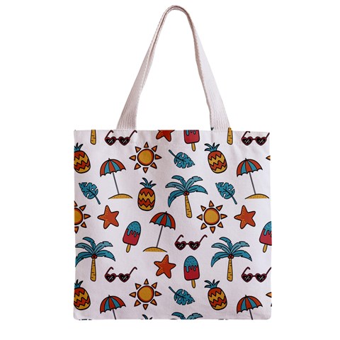 Summer Pineapple Fruit Tropical Zipper Grocery Tote Bag from ArtsNow.com Front