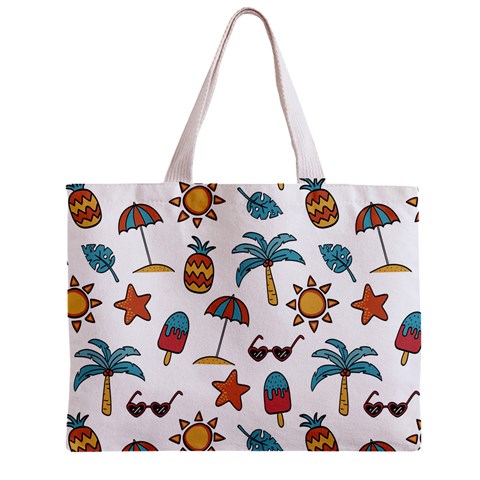 Summer Pineapple Fruit Tropical Zipper Mini Tote Bag from ArtsNow.com Front