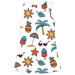 Summer Pineapple Fruit Tropical Kids  Short Sleeve Velvet Dress from ArtsNow.com Back