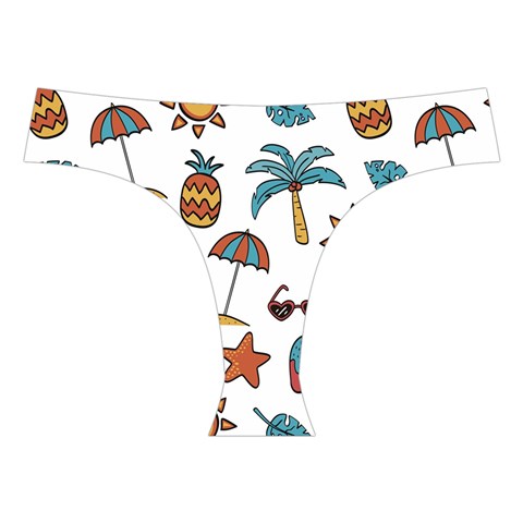 Summer Pineapple Fruit Tropical Cross Back Hipster Bikini Set from ArtsNow.com Front Under