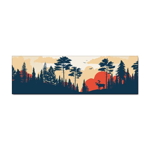 Summer Lake Forest Sunset Deer Water Sticker Bumper (10 pack) from ArtsNow.com Front