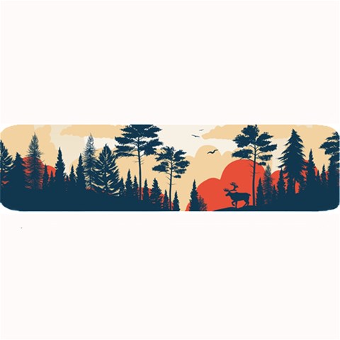 Summer Lake Forest Sunset Deer Water Large Bar Mat from ArtsNow.com 32 x8.5  Bar Mat