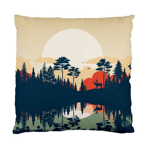 Summer Lake Forest Sunset Deer Water Standard Cushion Case (One Side) from ArtsNow.com Front