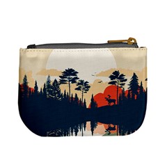 Summer Lake Forest Sunset Deer Water Mini Coin Purse from ArtsNow.com Back